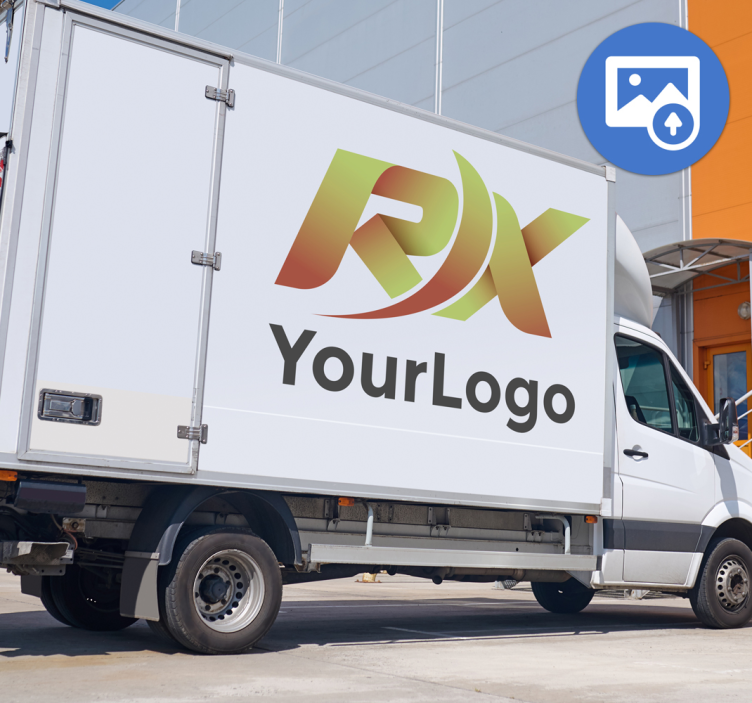 Yrityksen logo pakettiauto tarra - Tenstickers