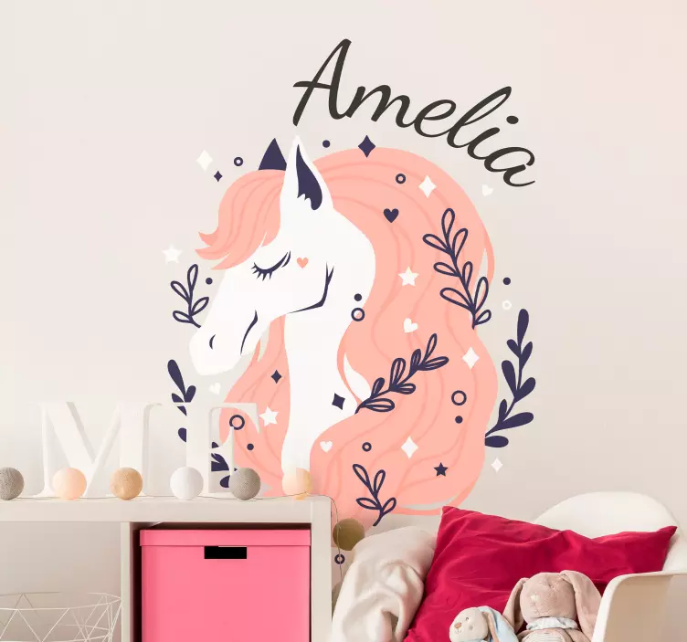 Hevonen yksilöllisellä nimellä Maatilaeläintarra - Tenstickers