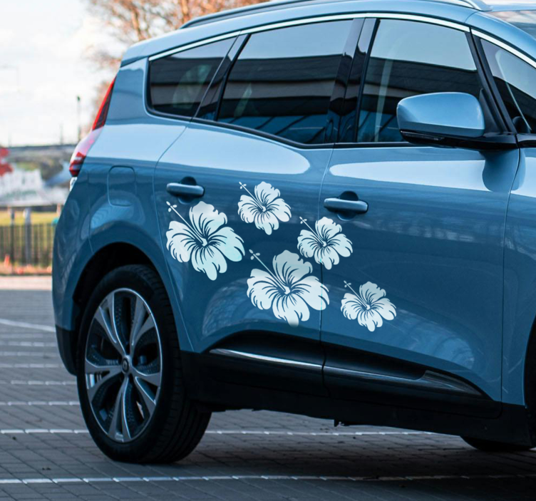 Hibiscus kukkia autotarra - Tenstickers