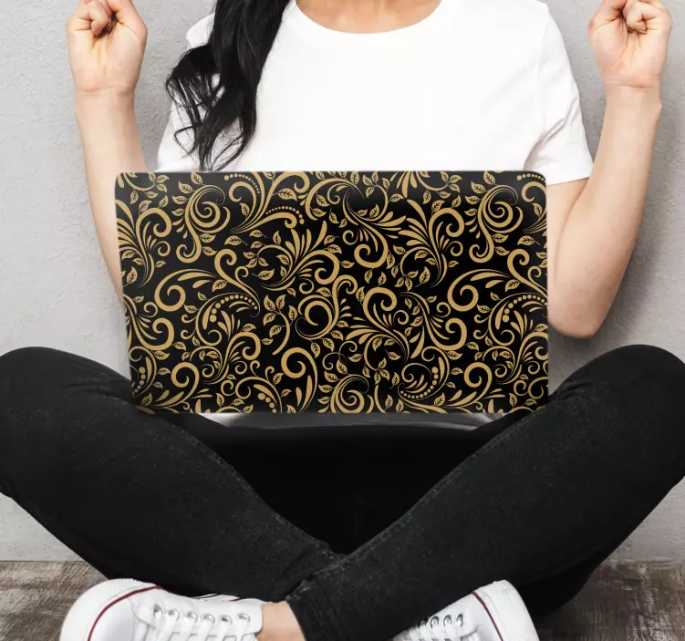 Hienostunut kukinta-aihe läppäritarra - Tenstickers