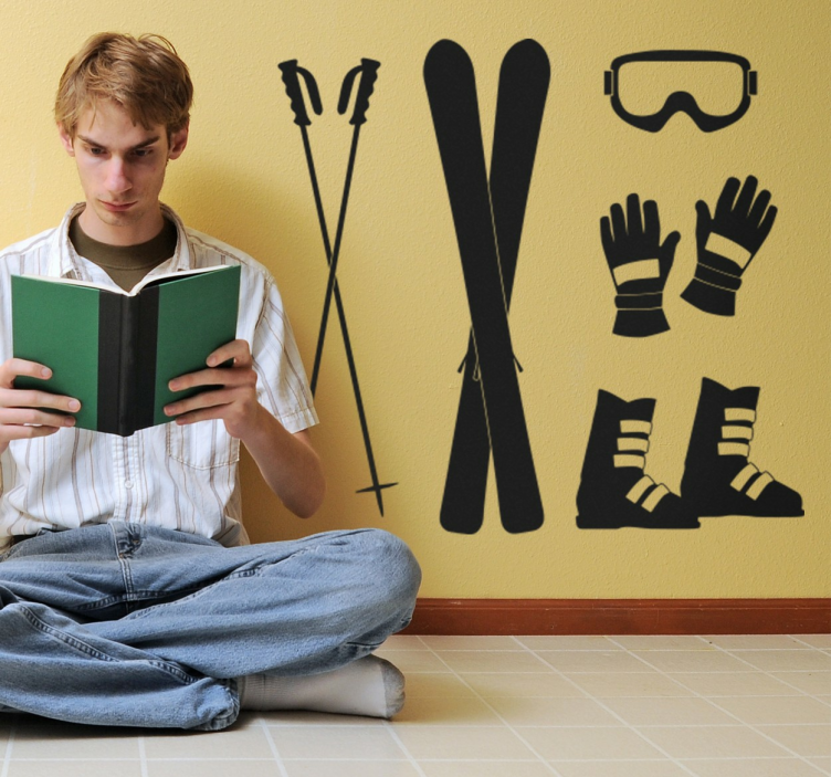 Hiihtovarustekokoelma extreme tarra - Tenstickers