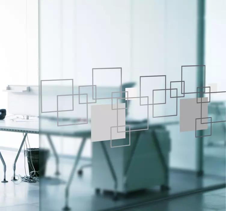 Himmeä geometrinen toimiston ikkunatarra - Tenstickers