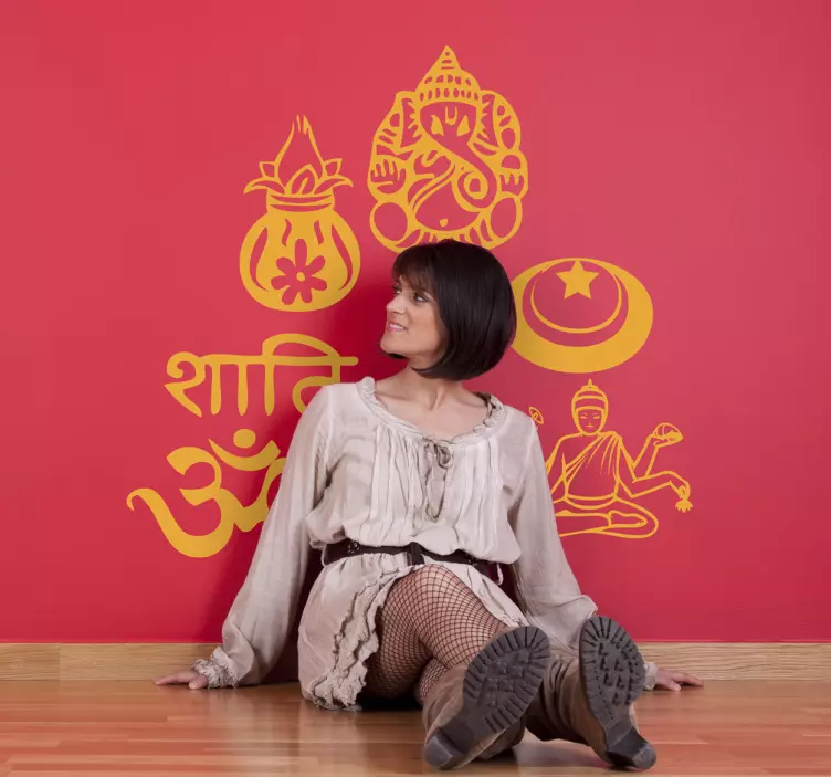 Hindu symbolien tarrat - Tenstickers