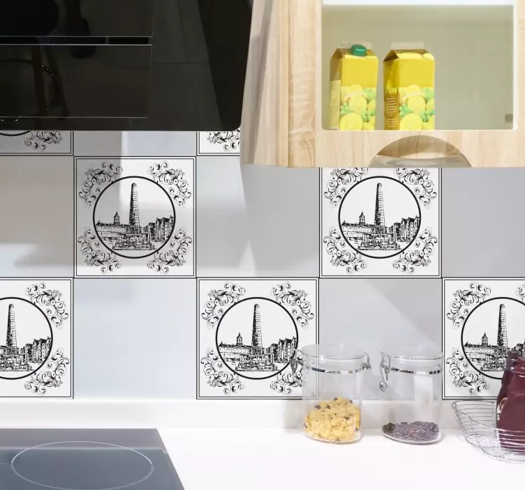 Historiallisten maamerkkien kuvitukset sijaintitarra - Tenstickers