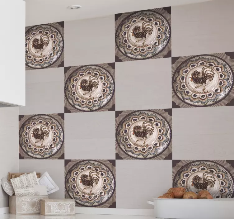 Horezu-keraamiset laatat kaakelitarrat keittiöön - Tenstickers