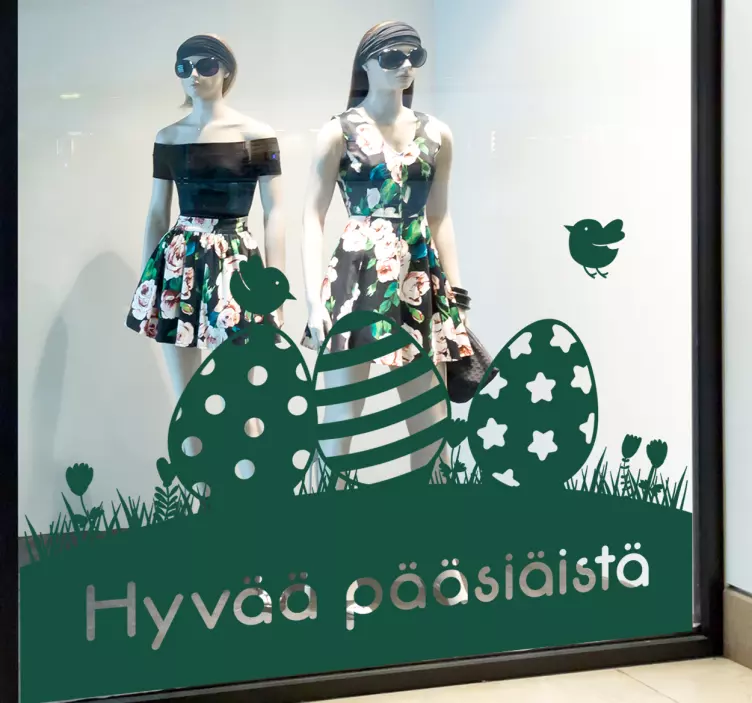 Hyvää pääsiäistä ikkunatarra - Tenstickers