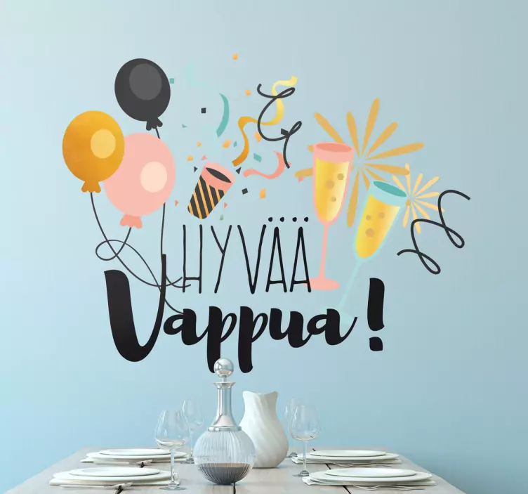 Hyvää Vappua Tarra - Tenstickers