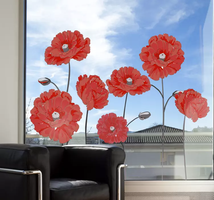 Värikkäitä kukkia kukkatarra - Tenstickers