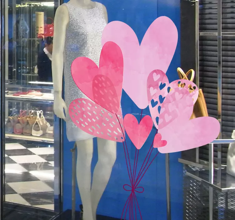 Ikkunatarra sydän ilmapallot - Tenstickers