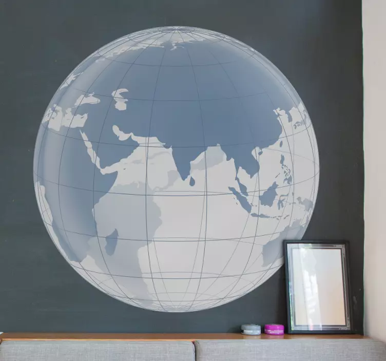 Intialainen kartta läpikuultava seinä tarra - Tenstickers