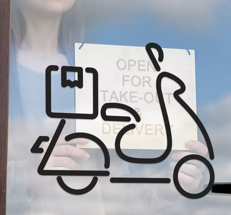 Italialainen pizzan toimitus vieraanvaraisuus tarra - Tenstickers