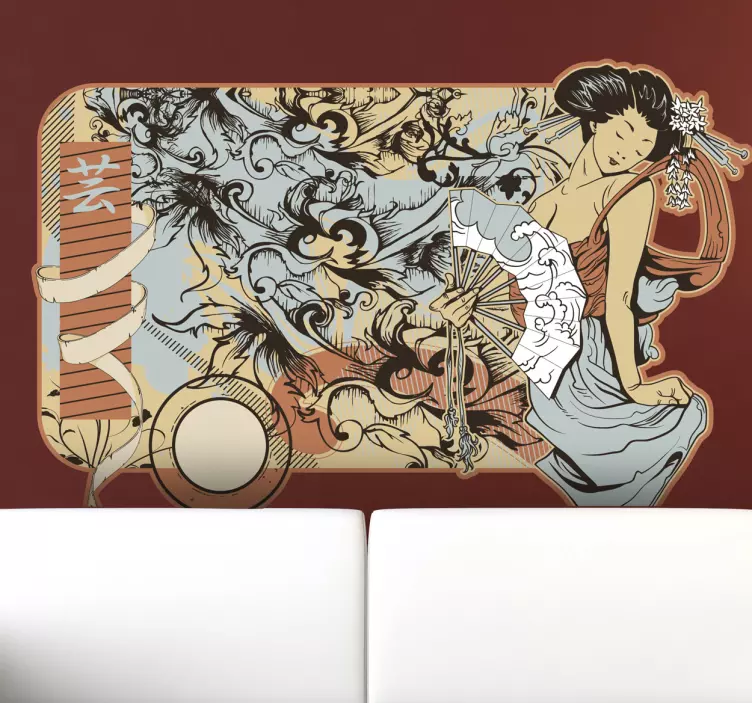 Japanilainen ukiyo-e modernistinen seinä tarra - Tenstickers