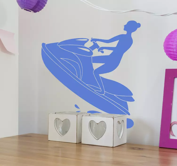 Jetski siluetti extreme sports -tarra - Tenstickers