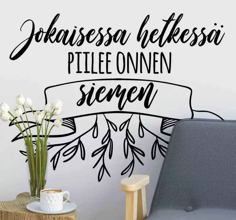Joka hetki laskee olohuoneen seinän sisustuksen - Tenstickers