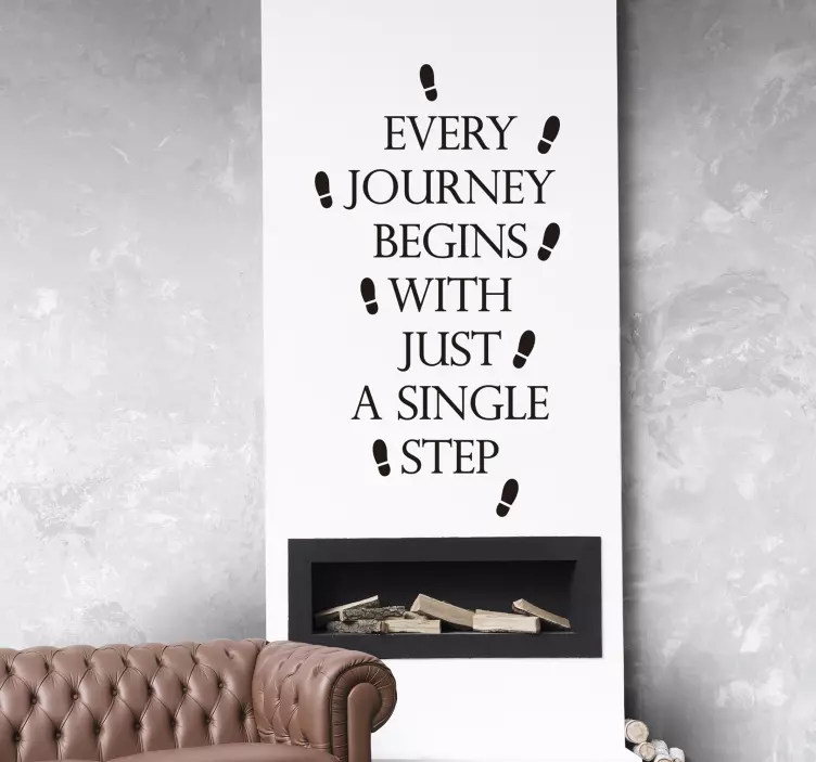 Jokainen matka alkaa askeleella tekstitarra - Tenstickers