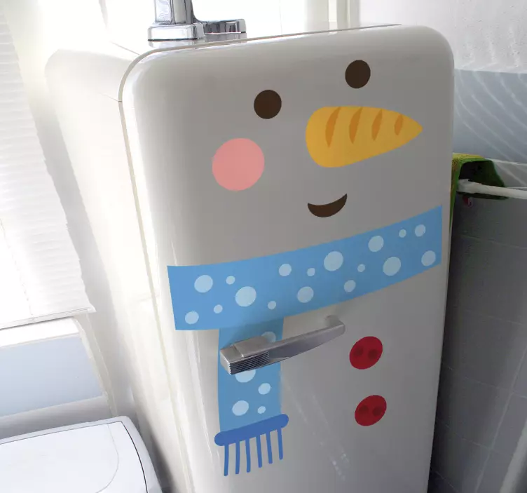 Lumiukko joulutarra jääkaappiin - Tenstickers