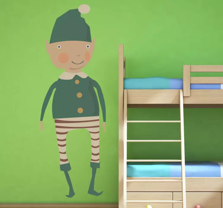 Joulutonttu sisustustarra olohuoneeseen - Tenstickers