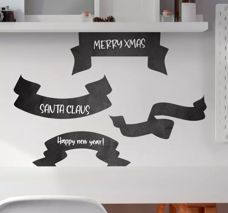 Juhlava bannerisetti liitutaulu seinätarra - Tenstickers