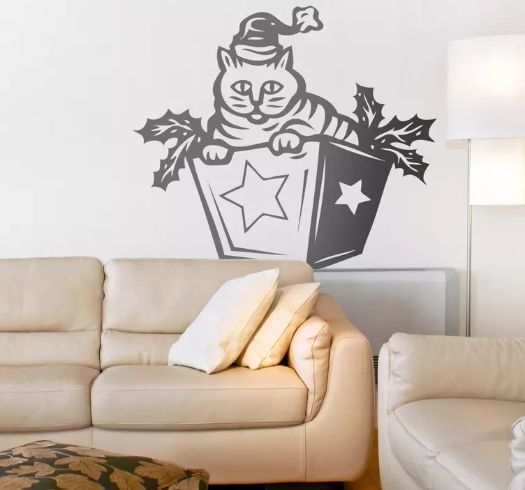 Juhlava kissan yllätys ystävänpäivä tarra - Tenstickers