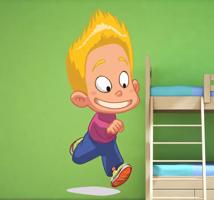 Juokseva lapsi -tarra - Tenstickers