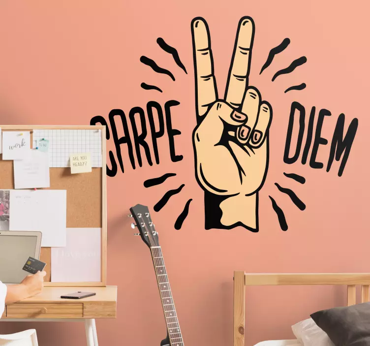 Käden symboli rauha mietelause seinätarra - Tenstickers