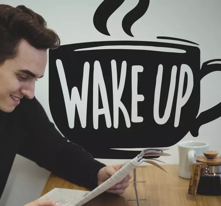 Kahvimotivaatiolainaus mietelause seinätarra - Tenstickers