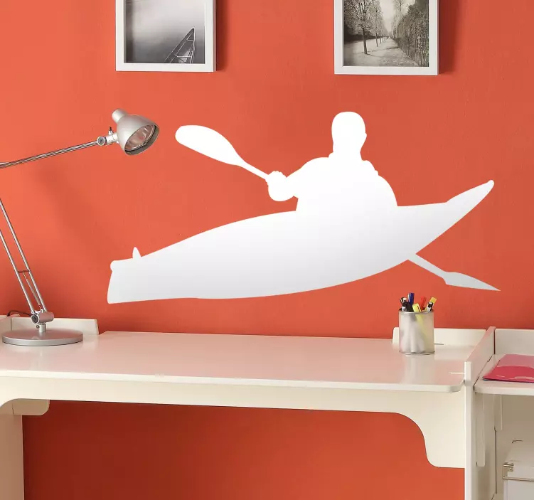 Kajakin siluetti -tarra - Tenstickers