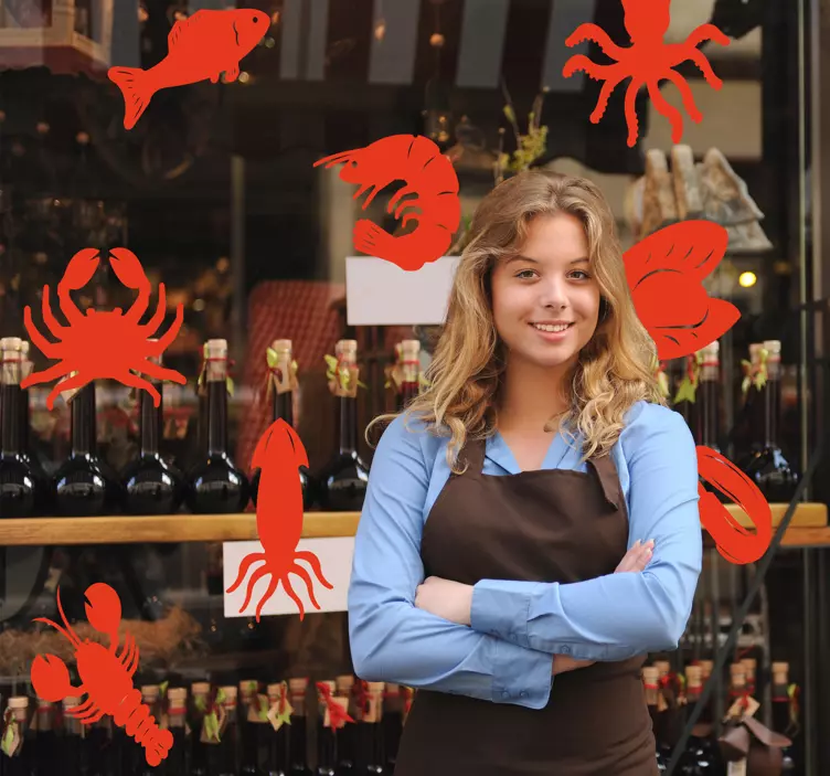 Kalakaupan kalaseinä tarra - Tenstickers