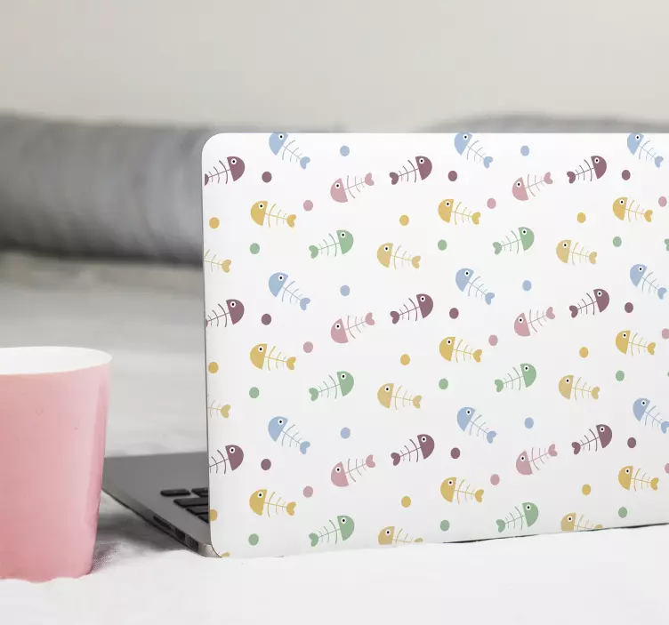 Ainutlaatuinen kalanruodot Läppäritarra - Tenstickers