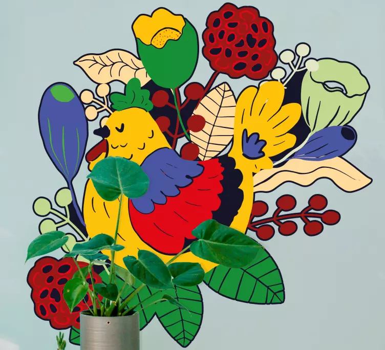 Kanat kukilla kukkatarra - Tenstickers