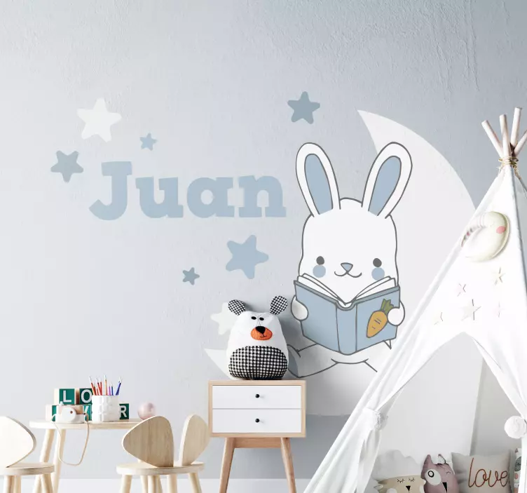 Kani lukee kuun nimellä kuvitelma tarra - Tenstickers