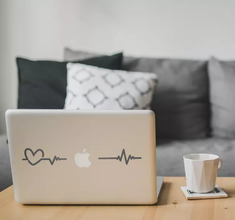 Kardiogrammi kannettava tietokone tarra - Tenstickers