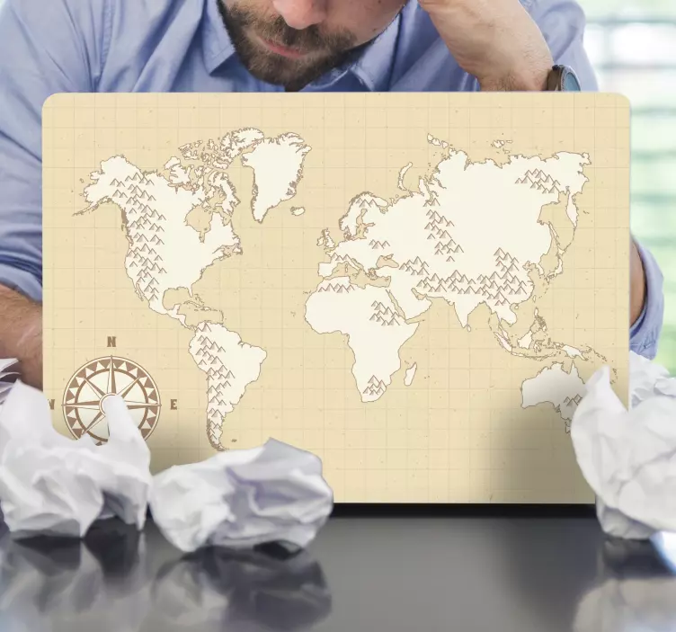 Karttakompassiläppäritarra - Tenstickers