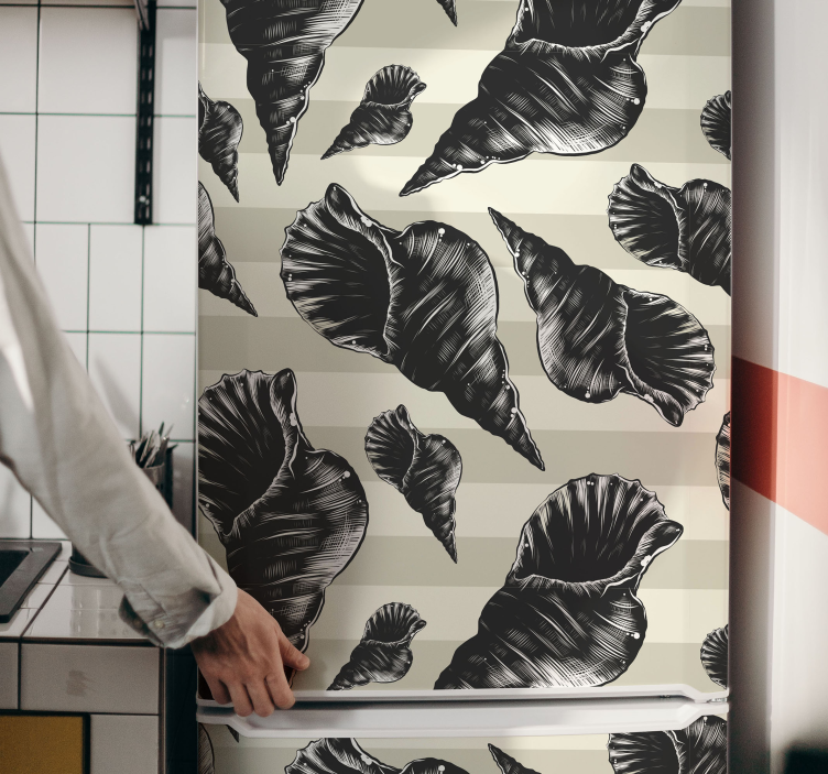 Käsi piirtää kotilo vintage jääkaappi Jääkaappitarra - Tenstickers