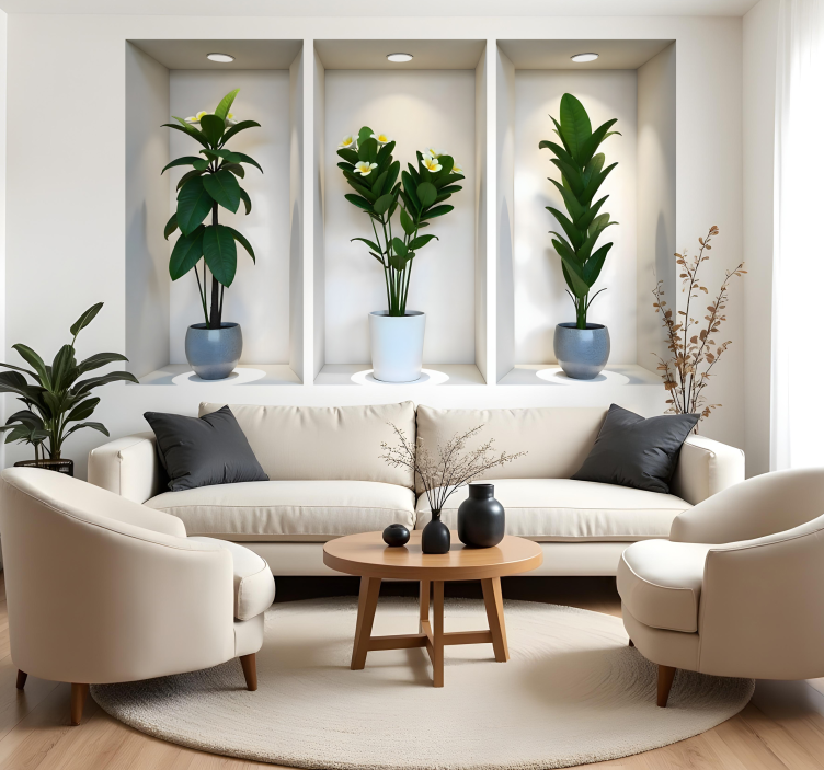 Kasveja pienissä tiloissa 3D tarra - Tenstickers