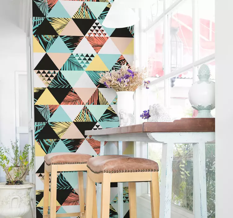 Kasvitieteellinen viidakon kukat kasvi seinä tarra - Tenstickers