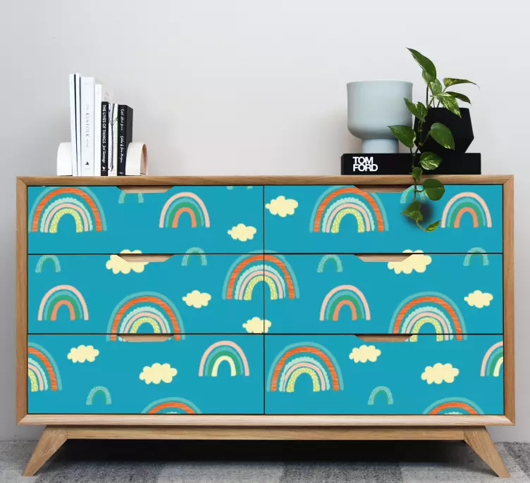 Kaunis kevät tausta sateenkaarella Huonekalutarrat - Tenstickers