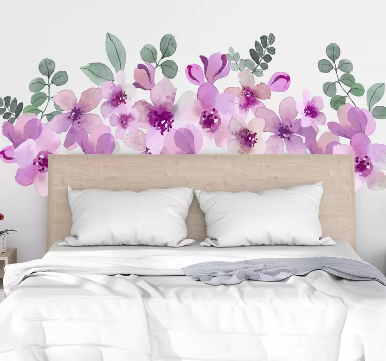 Kaunis vesiväri kimppu kukkia kukkatarra - Tenstickers