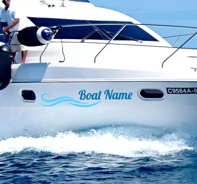 Käyrä mukautettu veneen nimiarvostelu merimiestarra - Tenstickers
