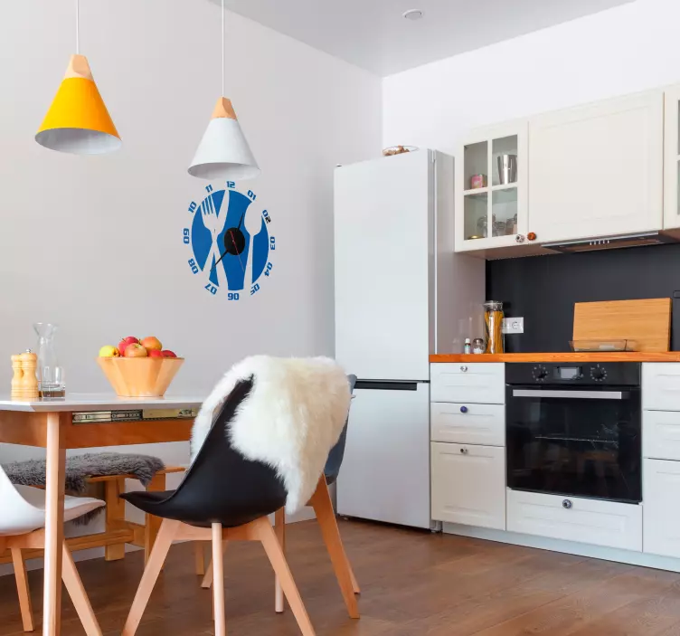 Keittiön ruokailuvälineiden seinäkello tarra - Tenstickers