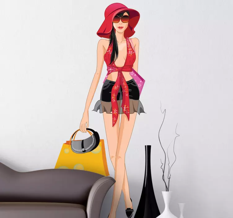 Kesätyttö seinätarra - Tenstickers