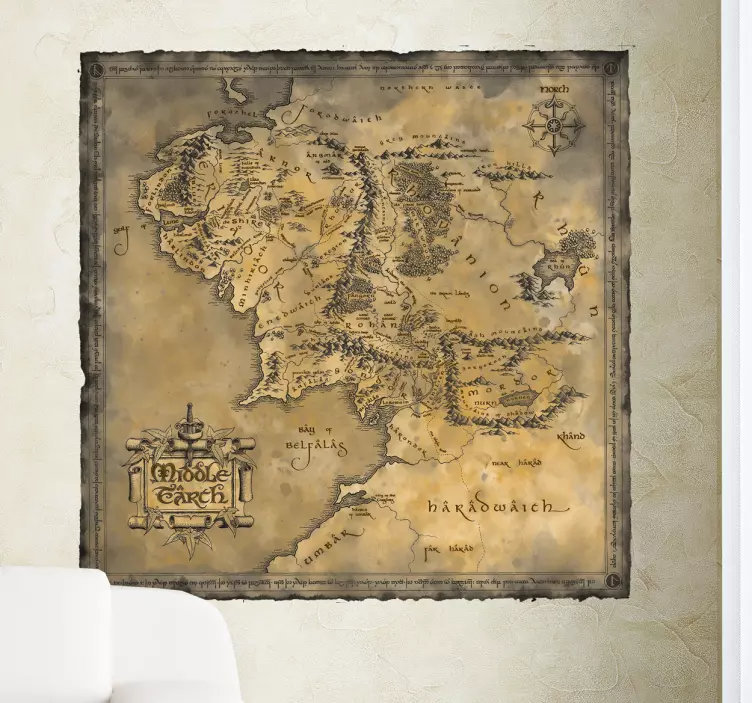 Uniikki keskimaa-kartta elokuvatarra - Tenstickers