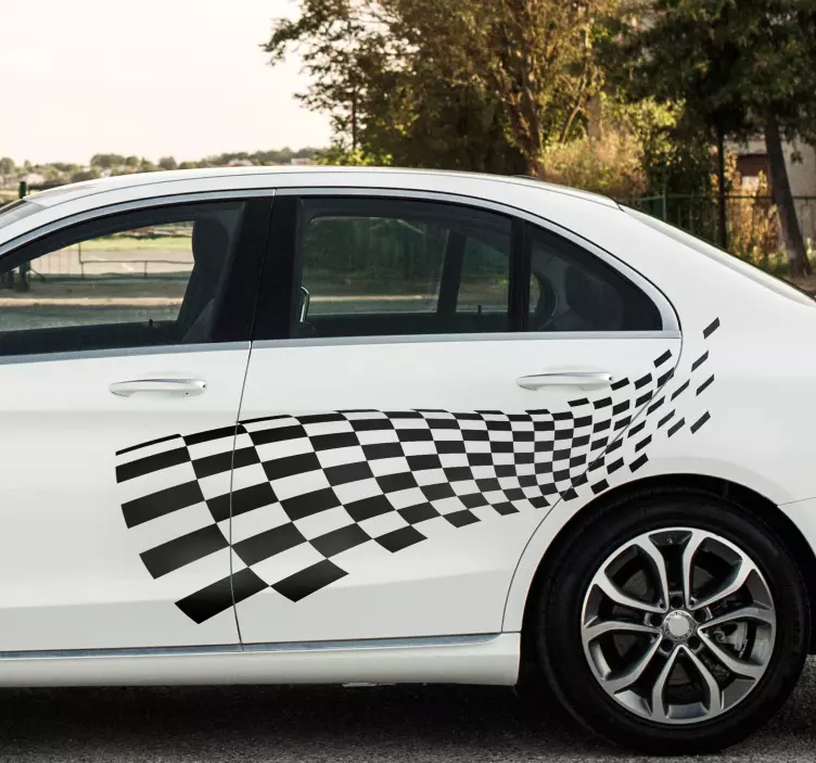 Kilpa-lippu autotarra - Tenstickers