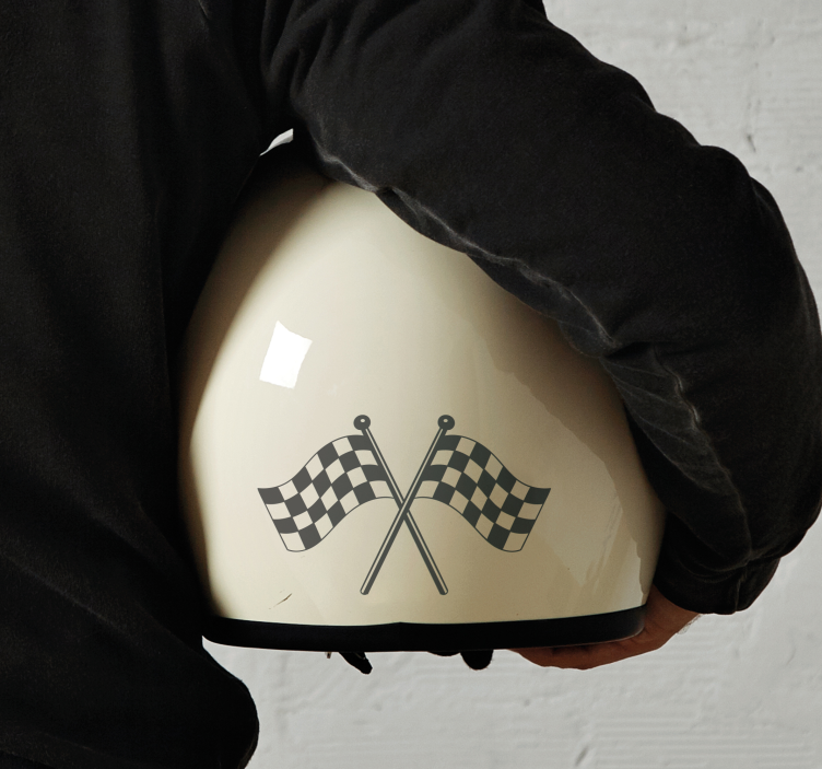 Kilpalippujen suunnittelu moottoripyörä tarra - Tenstickers