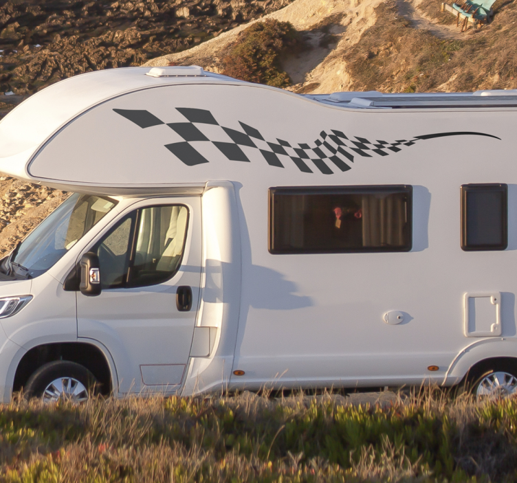 Kilpapalojen puolella asuntovaunu tarra - Tenstickers