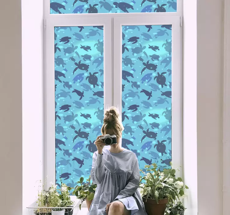 Kilpikonnat uima-ikkuna tarra - Tenstickers