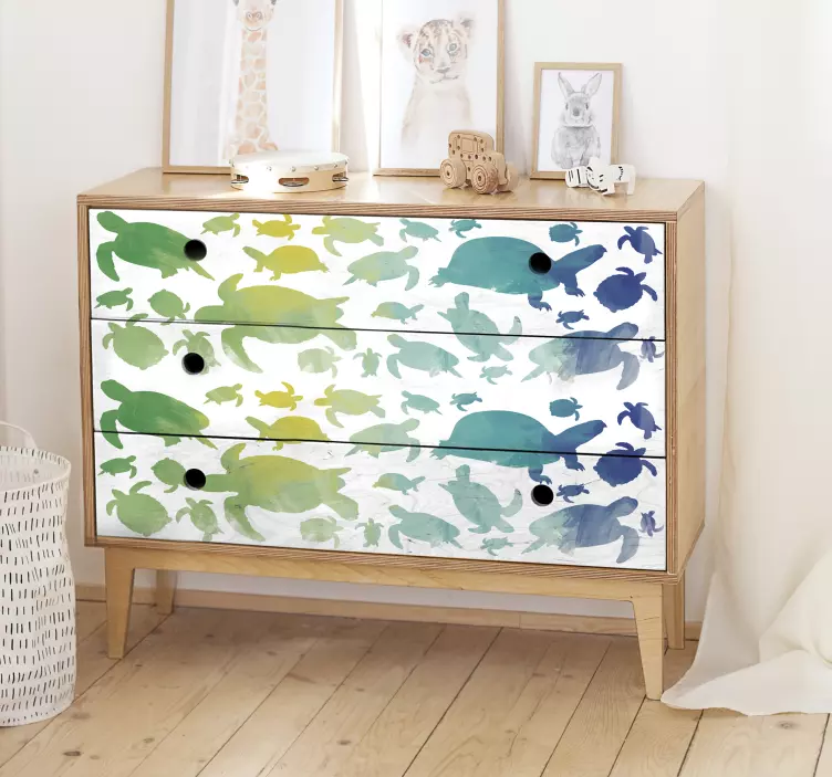 Kilpikonnien huonekalutarra - Tenstickers