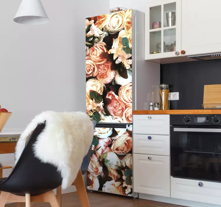 Hieno kimppu ruusuja jääkaappitarra - Tenstickers