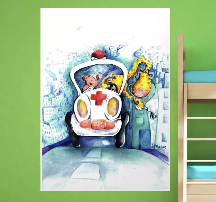 Kirahvi ensihoitaja valokuvatapetti - Tenstickers