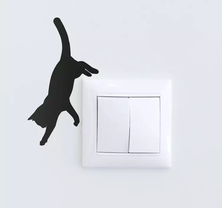 Kissa hyppäämässä kissatarra ja koiratarrat - Tenstickers